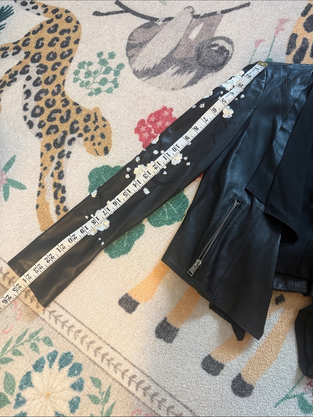 NWT Lamarque floral embroidered Zura Cascade vegan leather jacket - Picture 13 of 15